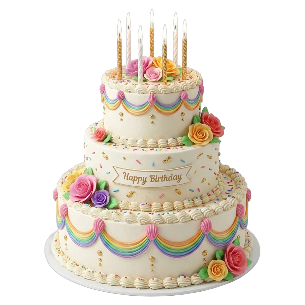 birthday cake Photorealistic icon