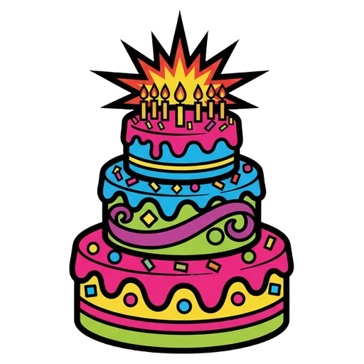birthday cake Pop Art icon
