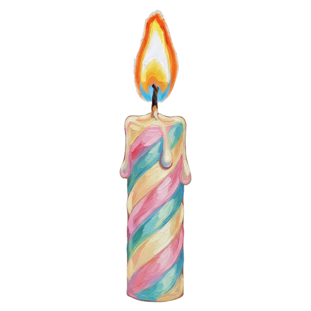 birthday cake candle Oil Painting icon