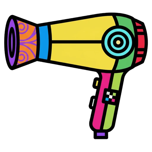 blow dryer Pop Art icon