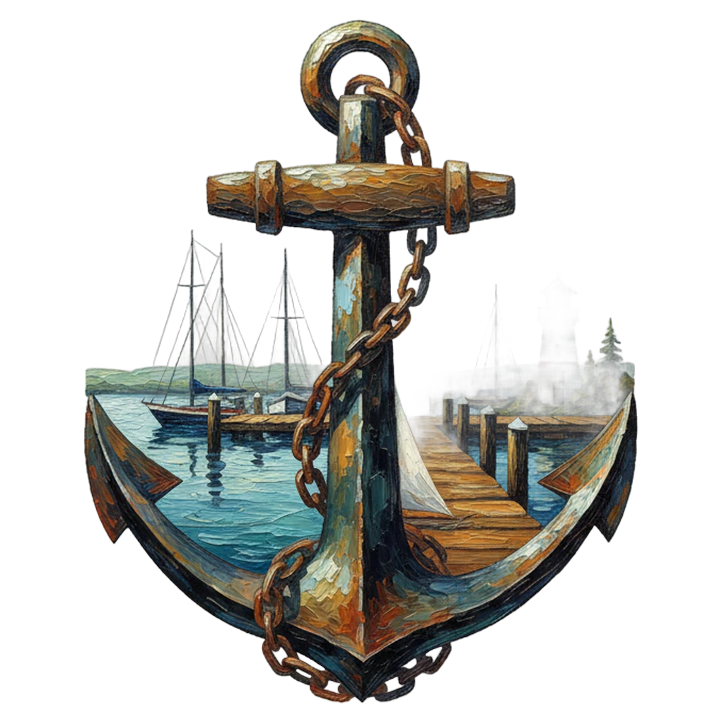 boat anchor marina Oil Painting icon