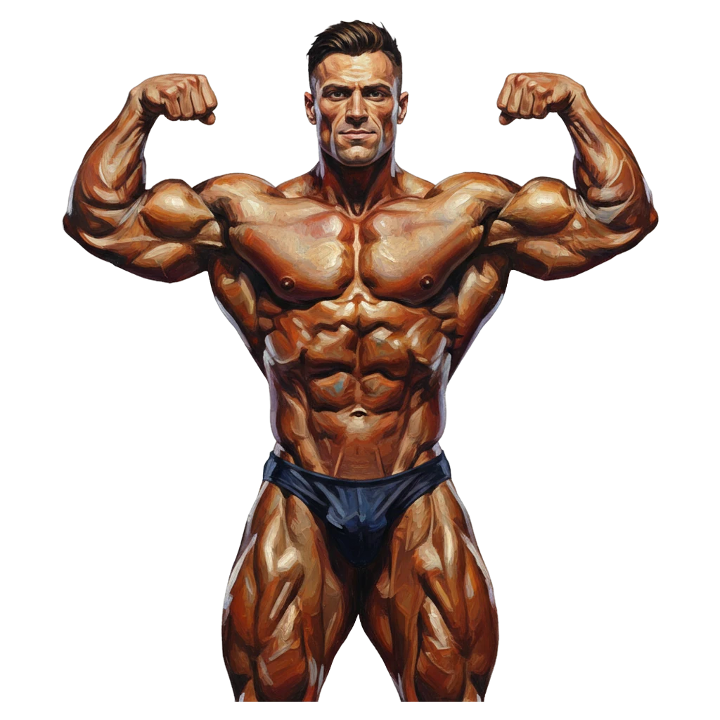 bodybuilder Oil Painting icon
