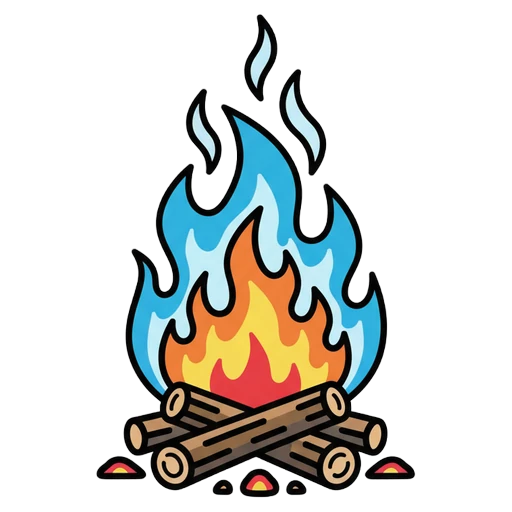 bonfire Pop Art icon - free AI-generated pop art icon for web and app projects