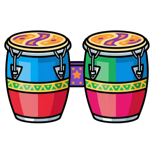 bongo drums Pop Art icon - free AI-generated pop art icon for web and app projects