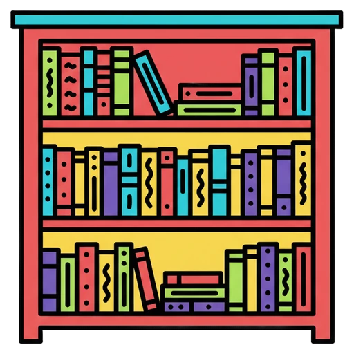 bookshelf Pop Art icon