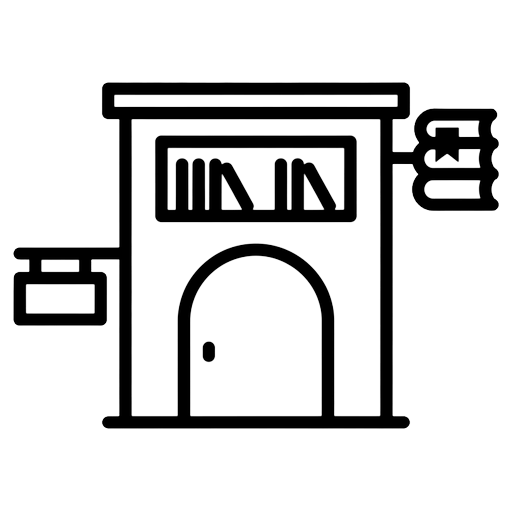 bookstore shop Line Art icon - free AI-generated line art icon for web and app projects