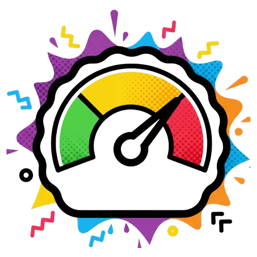 bounce rate gauge Pop Art icon - free AI-generated pop art icon for web and app projects