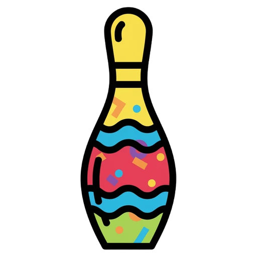 bowling pin Pop Art icon