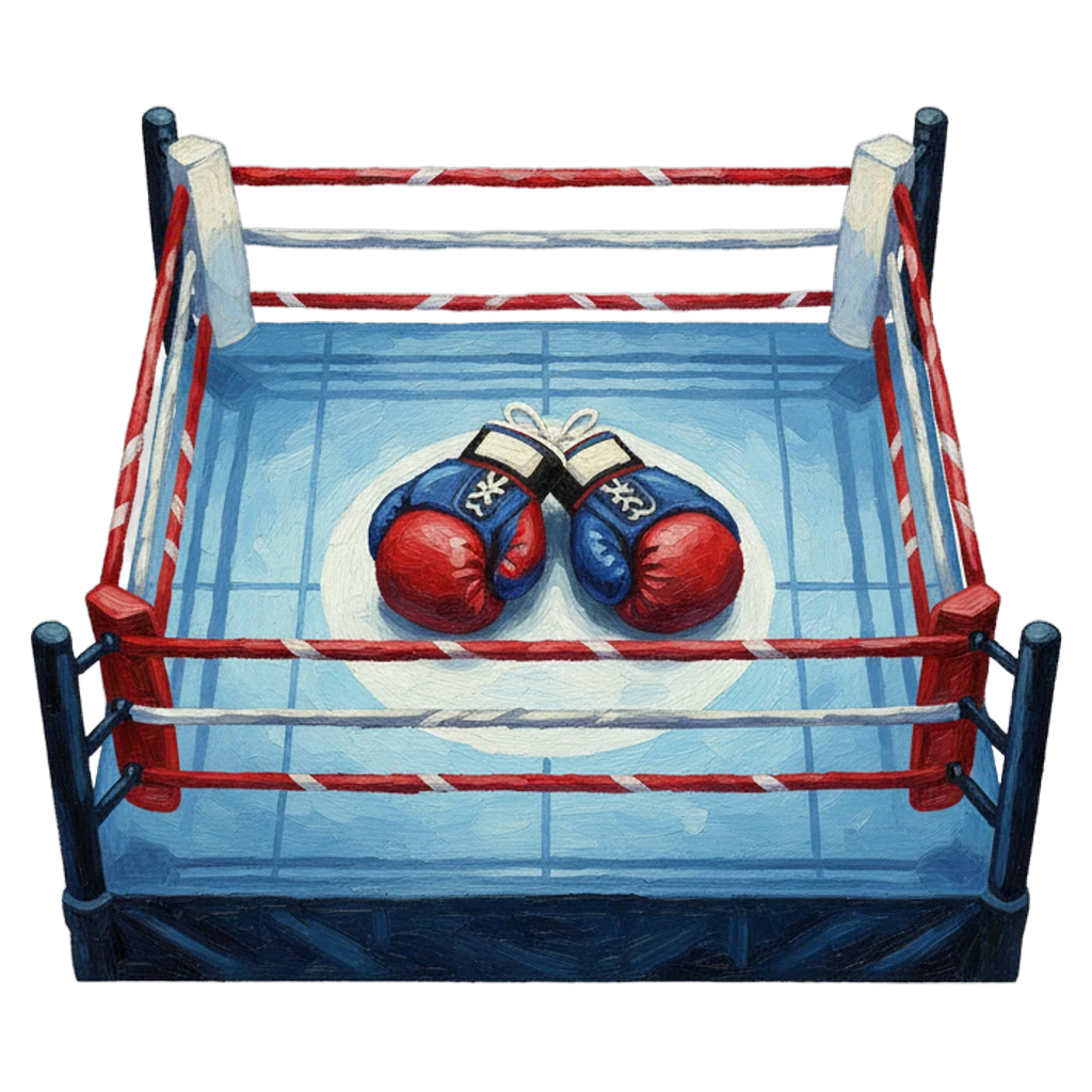 boxing gloves ring Oil Painting icon