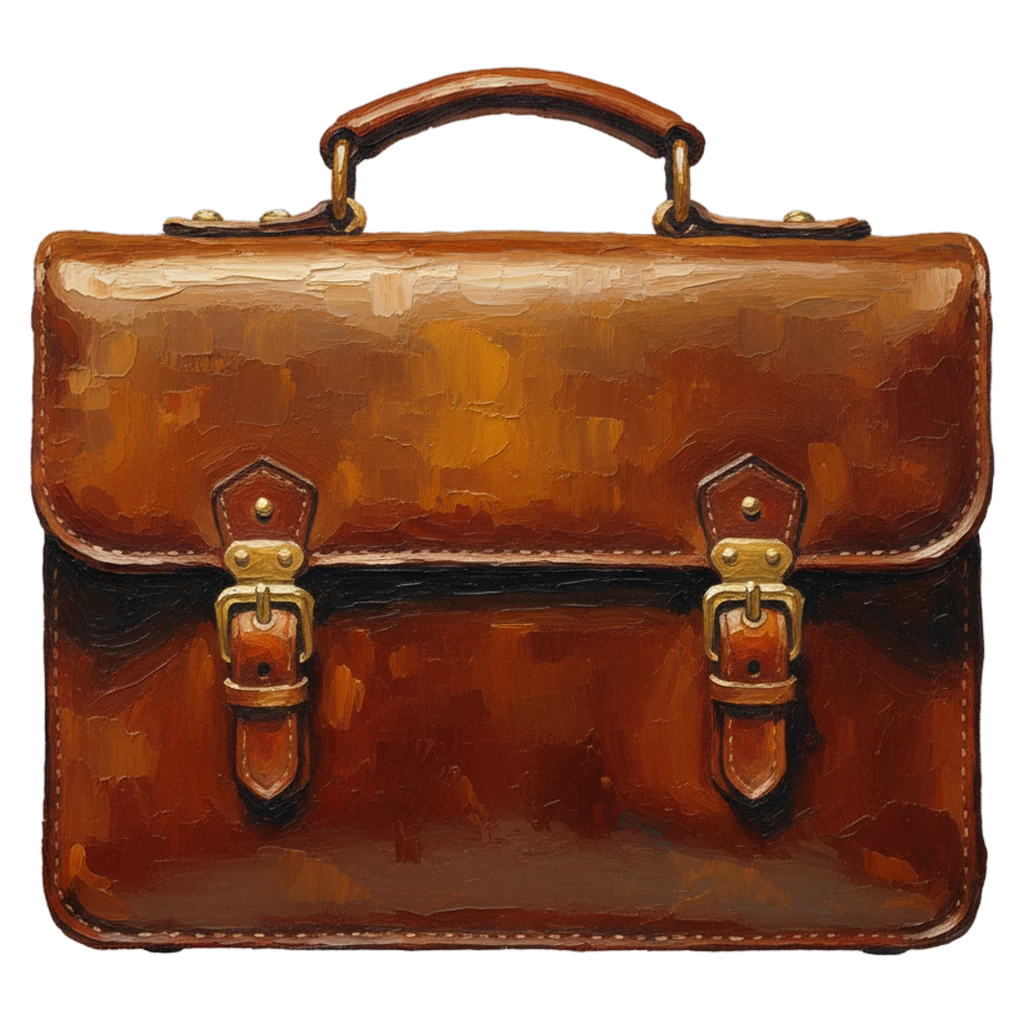 briefcase work bag Oil Painting icon