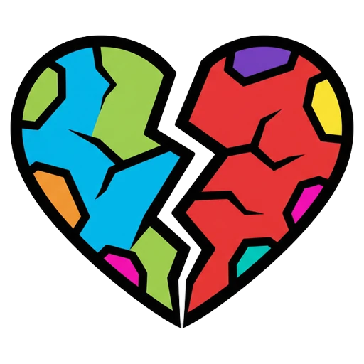 broken heart Pop Art icon - free AI-generated pop art icon for web and app projects