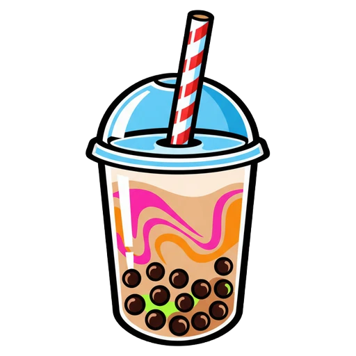 bubble tea drink Pop Art icon - free AI-generated pop art icon for web and app projects