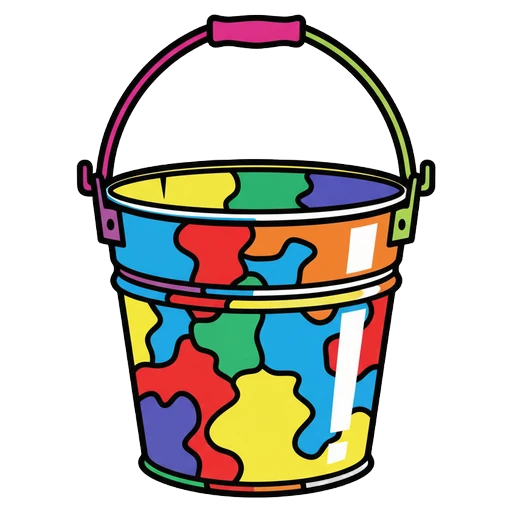 bucket Pop Art icon - free AI-generated pop art icon for web and app projects