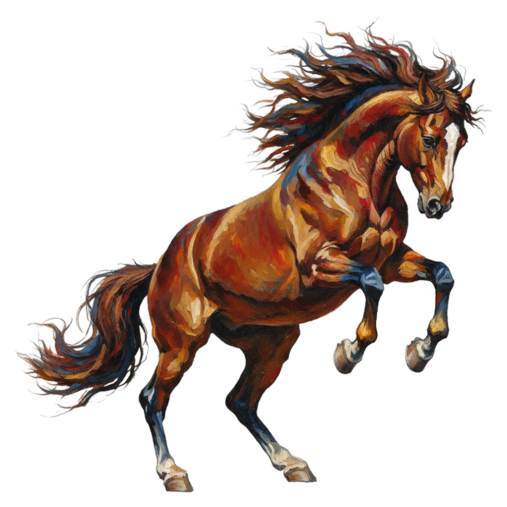 bucking stallion Oil Painting icon