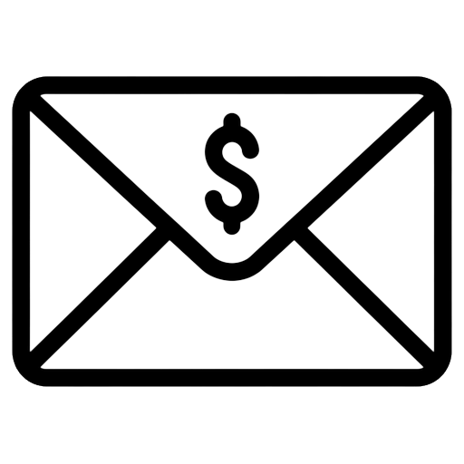 budget envelope Line Art icon - free AI-generated line art icon for web and app projects