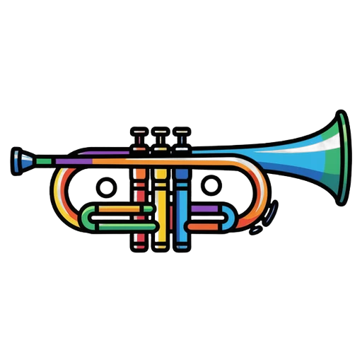 bugle Pop Art icon - free AI-generated pop art icon for web and app projects