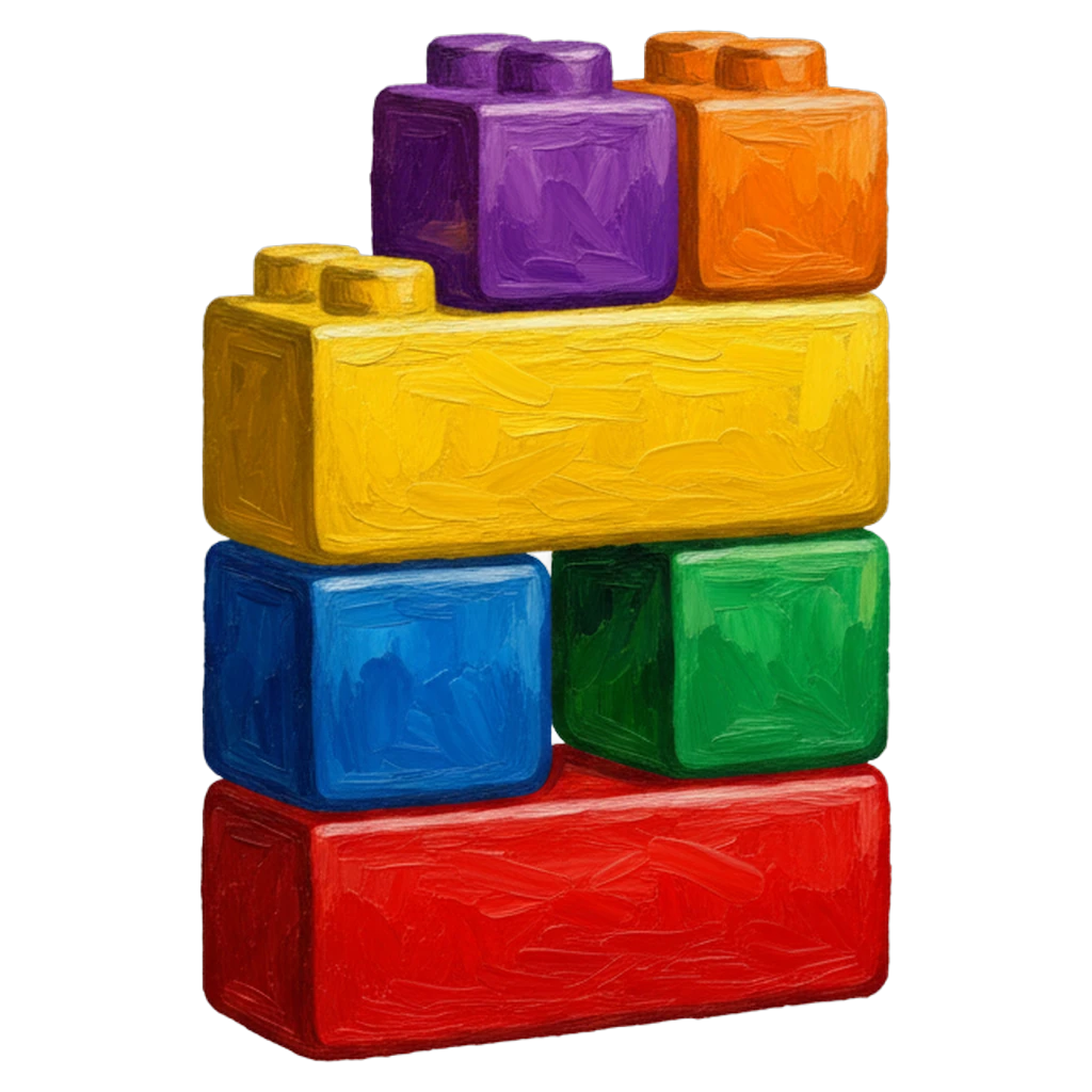 building blocks Oil Painting icon