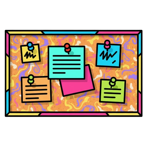 bulletin board Pop Art icon