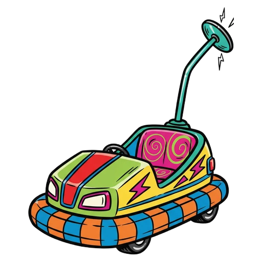 bumper car Pop Art icon