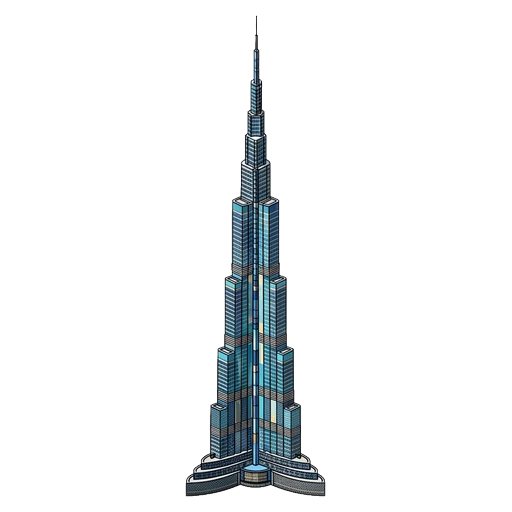 burj khalifa Isometric icon