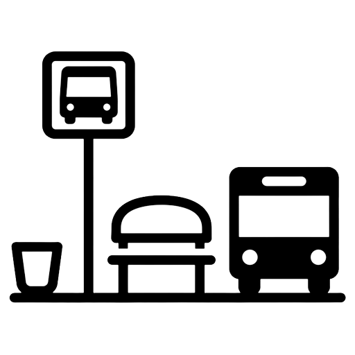 bus stop Line Art icon