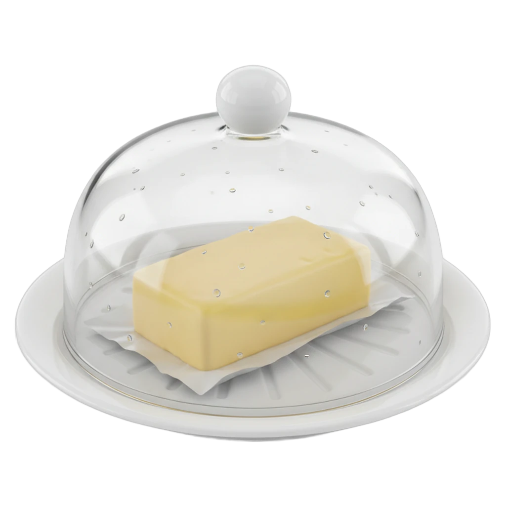 butter dish Photorealistic icon