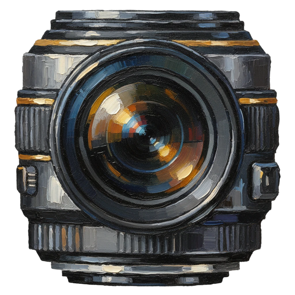 camera lens Oil Painting icon