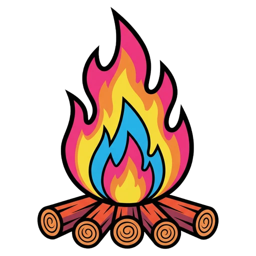 campfire Pop Art icon