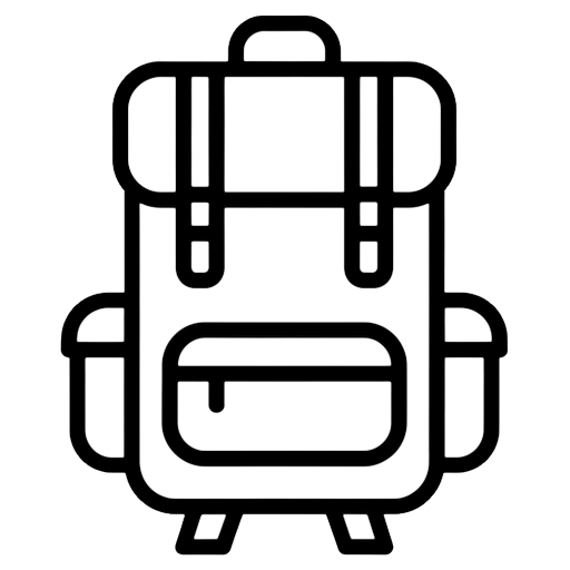 camping backpack Line Art icon - free AI-generated line art icon for web and app projects