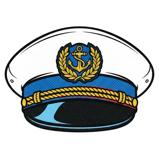 captain hat Pop Art icon - free AI-generated pop art icon for web and app projects