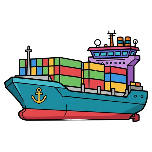 cargo ship Pop Art icon
