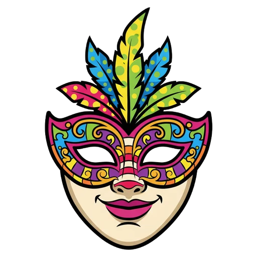 carnival mask Pop Art icon