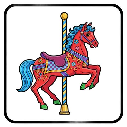 carousel horse Pop Art icon