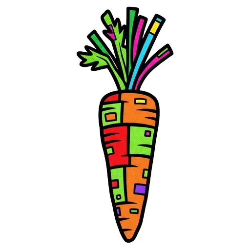 carrot Pop Art icon - free AI-generated pop art icon for web and app projects
