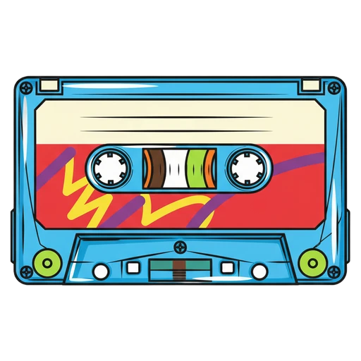 cassette tape plastic Pop Art icon