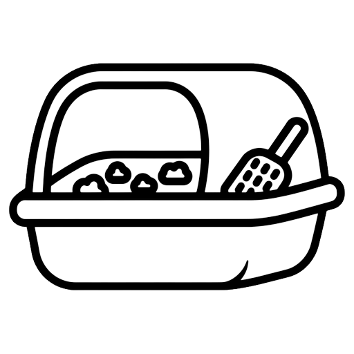 cat litter box Line Art icon