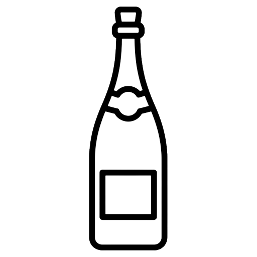 champagne bottle Line Art icon