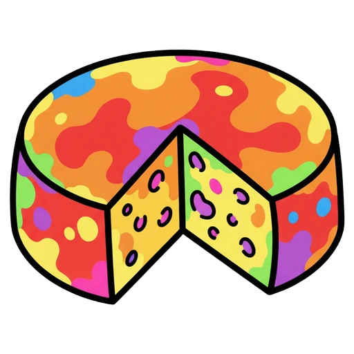 cheese wheel Pop Art icon