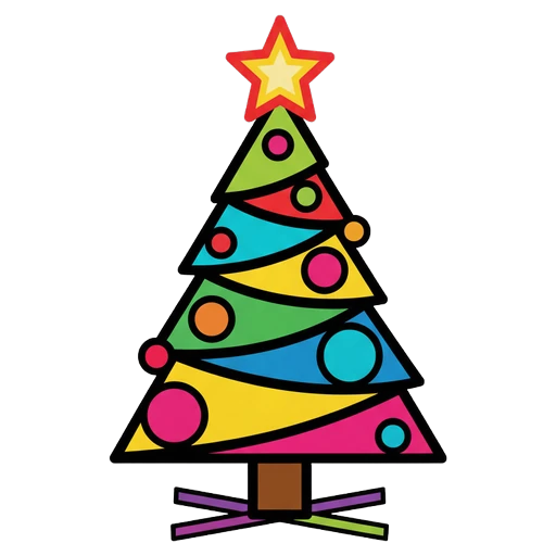 christmas tree Pop Art icon