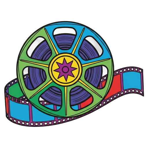 cinema projector reel Pop Art icon - free AI-generated pop art icon for web and app projects