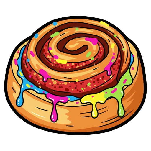 cinnamon roll Pop Art icon