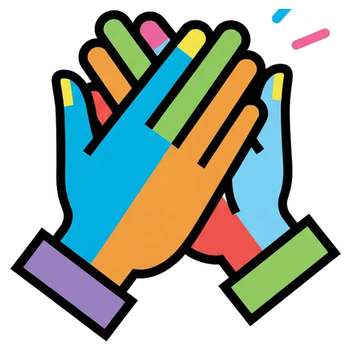 clapping hands Pop Art icon