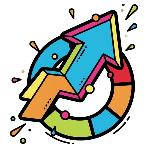 click through percentage Pop Art icon - free AI-generated pop art icon for web and app projects