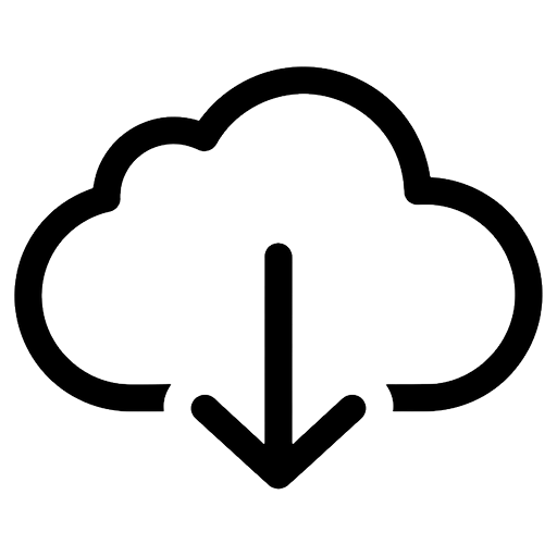 cloud download Line Art icon