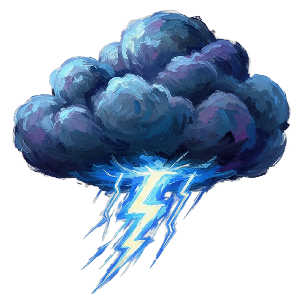 cloud lightning Oil Painting icon - free AI-generated oil painting icon for web and app projects