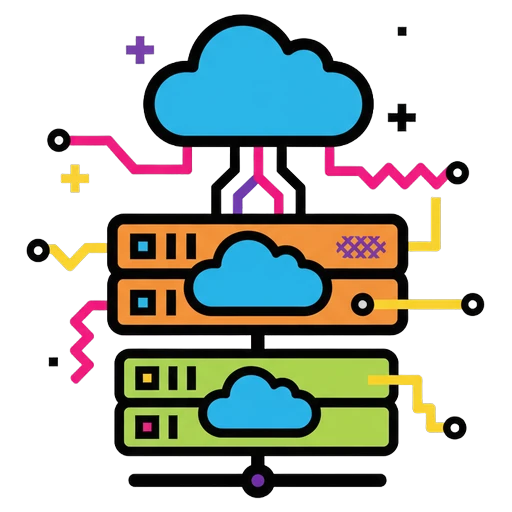cloud storage data server Pop Art icon - free AI-generated pop art icon for web and app projects