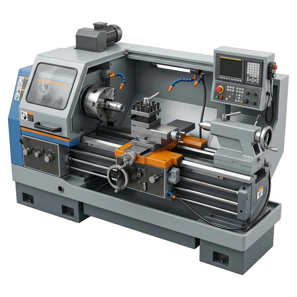 cnc lathe machine Photorealistic icon