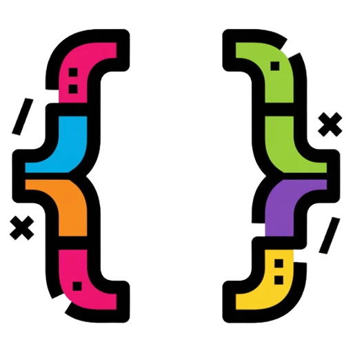 code snippet syntax brackets Pop Art icon - free AI-generated pop art icon for web and app projects