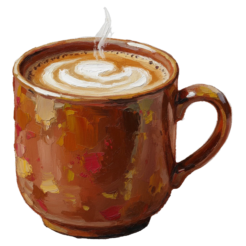 coffee break mug Oil Painting icon