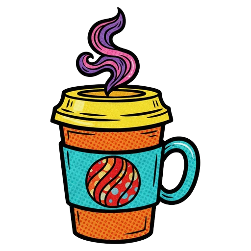 coffee cup Pop Art icon
